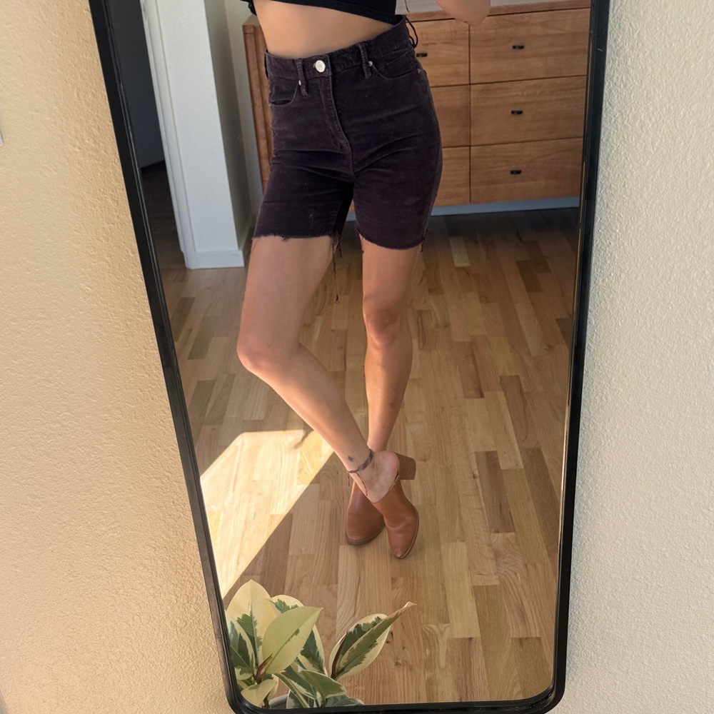 Women's Purple Corduroy Denim Shorts